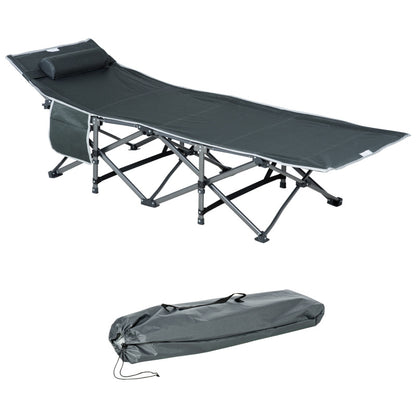 Vouwbare Sun Lounger – Ligstoel – Loungestoel – Tuinstoel – Relaxstoel – Grijs – Verstelbare Rugleuning – Inklapbaar en Compact – Versterkt Stalen Frame – Oxford Stof