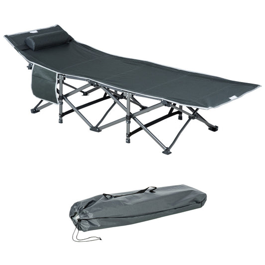 Vouwbare Sun Lounger – Ligstoel – Loungestoel – Tuinstoel – Relaxstoel – Grijs – Verstelbare Rugleuning – Inklapbaar en Compact – Versterkt Stalen Frame – Oxford Stof