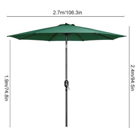 360° Draaibare Zweefparasol – Grote Vierkante Buitenparasol met Sterk Ijzeren Frame – Machinewasbare Doek in Beige, Rood, Khaki, Donkergroen of Grijs – Voor Tuin, Terras, Café of Markt