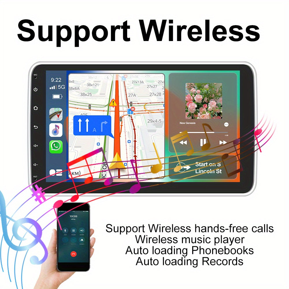 Autoradio – Android Auto – Multimedia Systeem – Navigatie Systeem – Carplay Scherm – 10,1 Inch Draaibaar Scherm – Wifi & GPS Navigatie