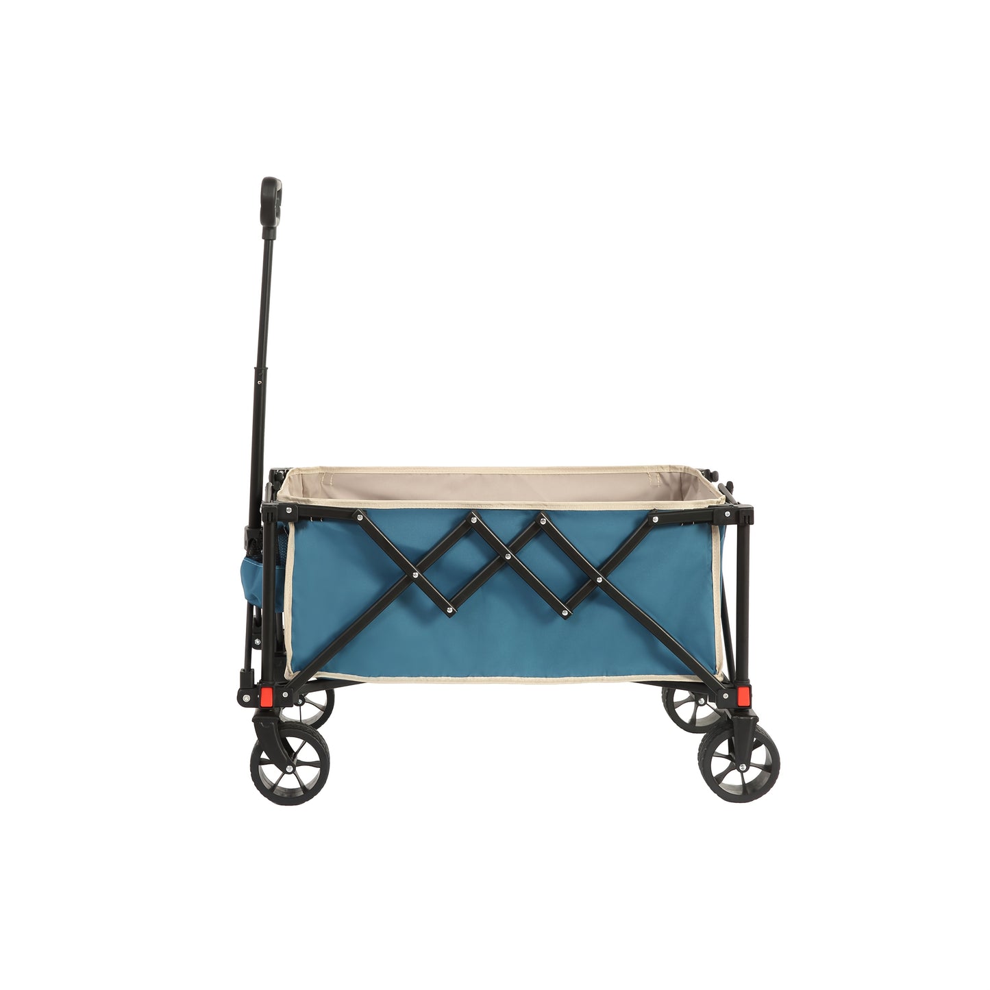 Opvouwbare Trolley – Inklapbare Kar – Boodschappentrolley – Transportwagen – Tuinwagen – Met Omnidirectionele Wielen – Verstelbare Handgreep – Blauw – Stevig Metaal – Handig Voor Camping, Vissen, Sport