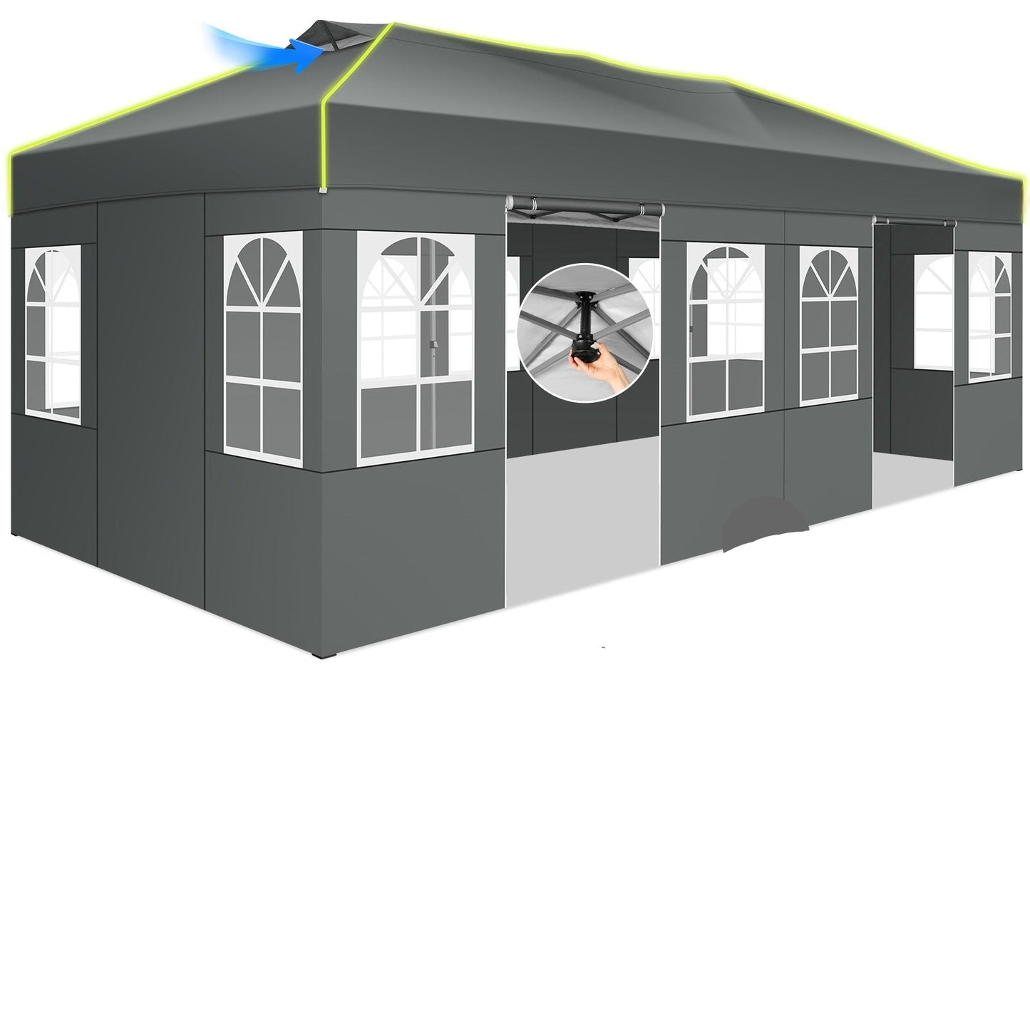 Paviljoen – Partytent – Tuintent – Pergola – Vouwtent – 3x6m – Oxford Doek – Eén-Klik Slotsysteem