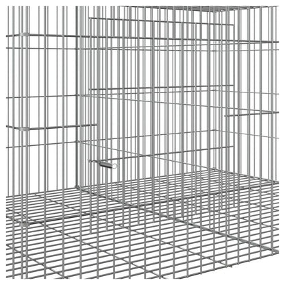 Konijnenhok – Buitenren – Knaagdierenkooi – Dierenverblijf – Binnenren – Gegalvaniseerd IJzer – 327x79x54 cm – Stevig en Weerbestendig