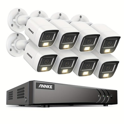 Beveiligingscamera – Camerabewaking – Bewakingscamera – Buitencamera – IP-camera – 8 x 3K 5MP Camera’s – Dual-Light Nachtzicht – Mens- en Voertuigdetectie