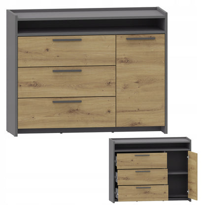 Kledingkast – Garderobekast – Opbergkast – Linnenkast – Slaapkamerkast – Artisan-Anthracite Kleur – Hoogwaardig Gelamineerd Spaanplaat – Compacte Afmetingen 101,6x80,6x35,9 cm
