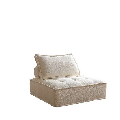 Zitzak – Zitzakstoel – Loungestoel – Lazy Sofa – Eenpersoonsbank – Memory Foam Vulling – Beige Katoenmix Stoffering