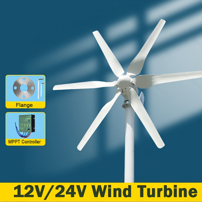 1000W Horizontale As Windturbine – Windmolen – Energieopwekker – Off-Grid Generator – 6 Bladen – Start Bij Lage Wind – Stil En Weerbestendig