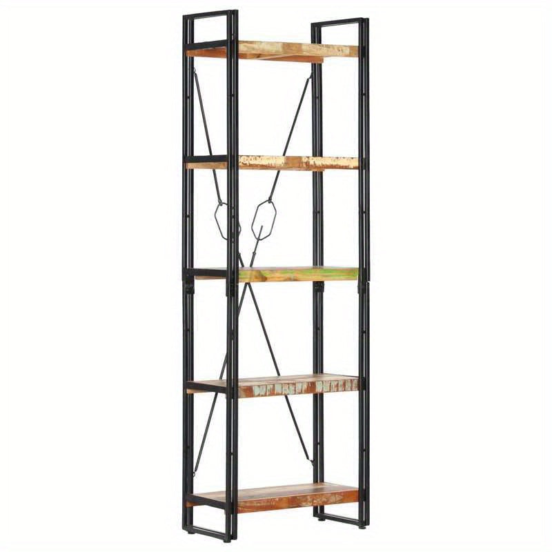 Boekenkast – Boekenrek – Vakkenkast – Opbergkast – Stellingkast – Massief Gerecycled Hout – 5 Planken – 60x30x180 cm – Staand Model