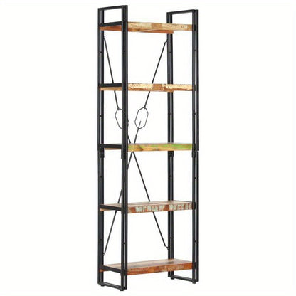 Boekenkast – Boekenrek – Vakkenkast – Opbergkast – Stellingkast – Massief Gerecycled Hout – 5 Planken – 60x30x180 cm – Staand Model