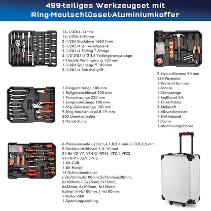 600pcs Hand Tool Set, Durable Carrying Case, Steel Mechanical Repair Kit for Home, Garage, Automotive, Motorcycle & Bicycle - Uncharged Manual Tools, Versatile for DIY & Maintenance Tasks - Ideal Gift for Dad