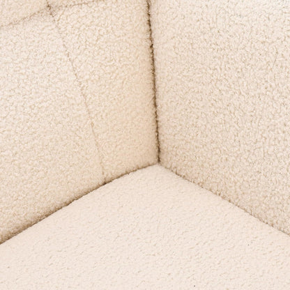Schommelstoel – Relaxstoel – Schommelstoel Woonkamer – Plush Fluwelen Stoel – Leesstoel – Comfortabel – Hoogwaardige Schuimvulling – Stevig Metaal & Houten Frame – Wit