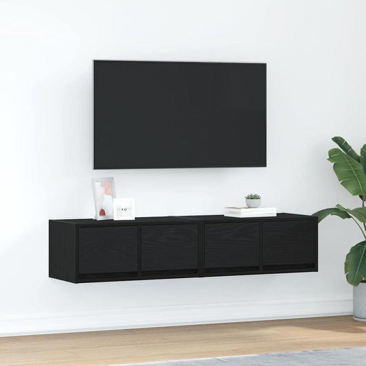 2pcs of TV Cabinets. Black Oak Appearance, Measuring 60X31X25.5 Cm. Versatile Modern TV Stand, Suitable for Home, Living Room, Space Storage, TV Stand for The Living Area., Tv Cabinet with Drawer And Storage, Wall Mounted Tv Stand, Cabinet for Tv, Large S