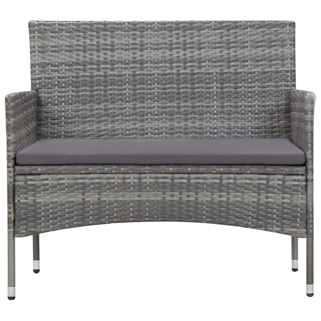 Loungebankset – loungeset – tuinmeubelset – hoekbank – tuinbank – Poly Rattan – Inclusief Dikke Kussens – Stevig Gepoedercoat Stalen Frame – Grijs