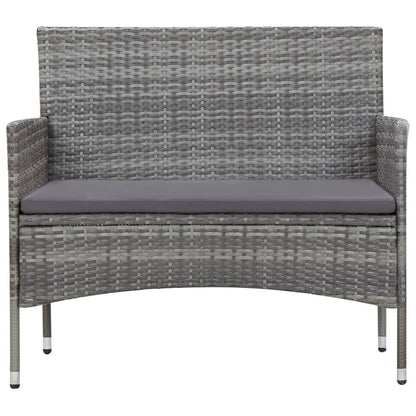 Loungebankset – loungeset – tuinmeubelset – hoekbank – tuinbank – Poly Rattan – Inclusief Dikke Kussens – Stevig Gepoedercoat Stalen Frame – Grijs