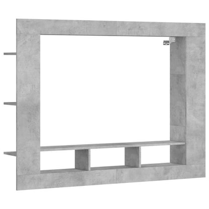 TV-Meubel – TV-Kast – TV-Meubelset – TV-Standaard – Lowboard – Betonlook Grijs – Stalen Frame – Houten Constructie – Geschikt Tot 60 Inch – Compact & Duurzaam