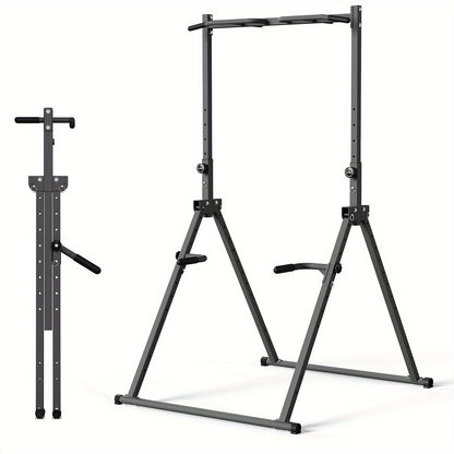 Power Tower – Krachtstation – Dipstation – Optrekstang – Fitnessstation – Inklapbaar En Verstelbaar – Stevig Koolstofstaal & Anti-Slip Rubber Voetjes