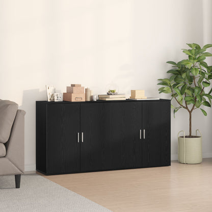 Sideboard – Dressoir – Opbergkast – Kast – Meubel – Set Van 2 – Zwart Eikenhout – 79x38x80 cm – Duurzaam Hardhout – Verwijderbare Opbergruimte