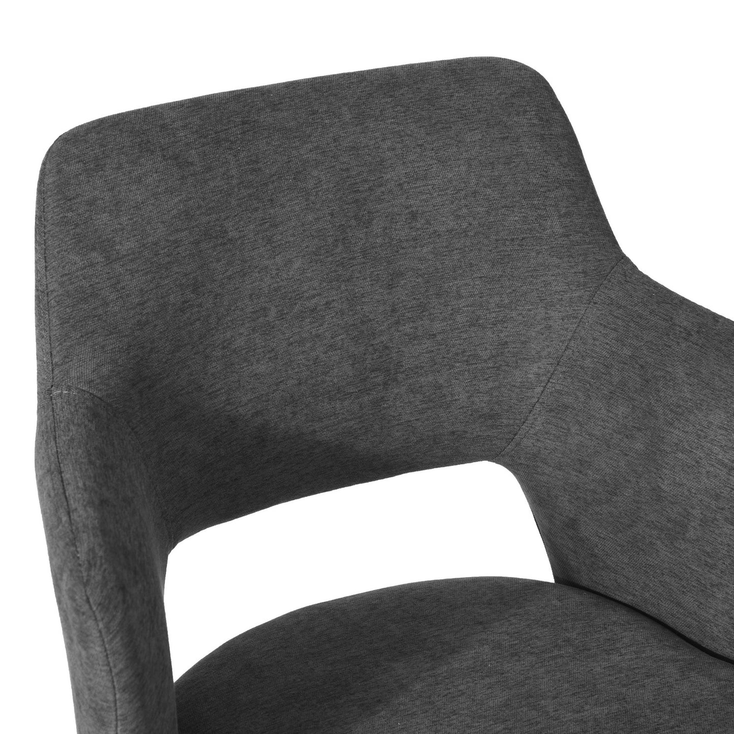 Eetkamerstoelen – Stoelen Set – Dining Chairs – Design Stoelen – Moderne Stoelen – Grijs – Met Zachte Stof – Zwart Metalen Frame – Open Rugleuning – Comfortabele Zitting – 47x48x80 cm – Set Van 4
