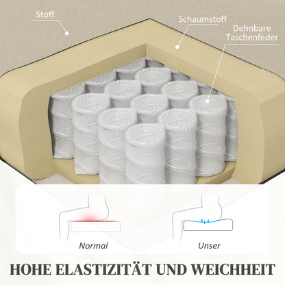 Relaxfauteuil – Relaxstoel – TV Stoel – Verstelbare Stoel – Fauteuil Crème – Verstelbare Rugleuning Tot 160° – Opklapbare Voetensteun