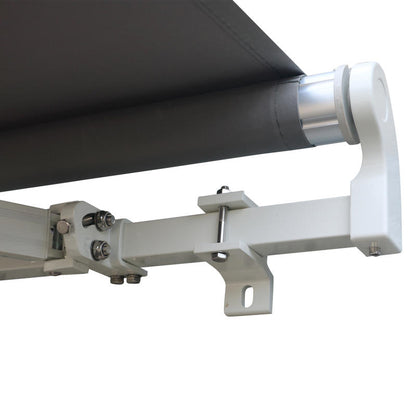 Articulated arm awning Adjustable clamp awning Patio awning 3.95 x 3m sun protection with crank, balcony awning, grey