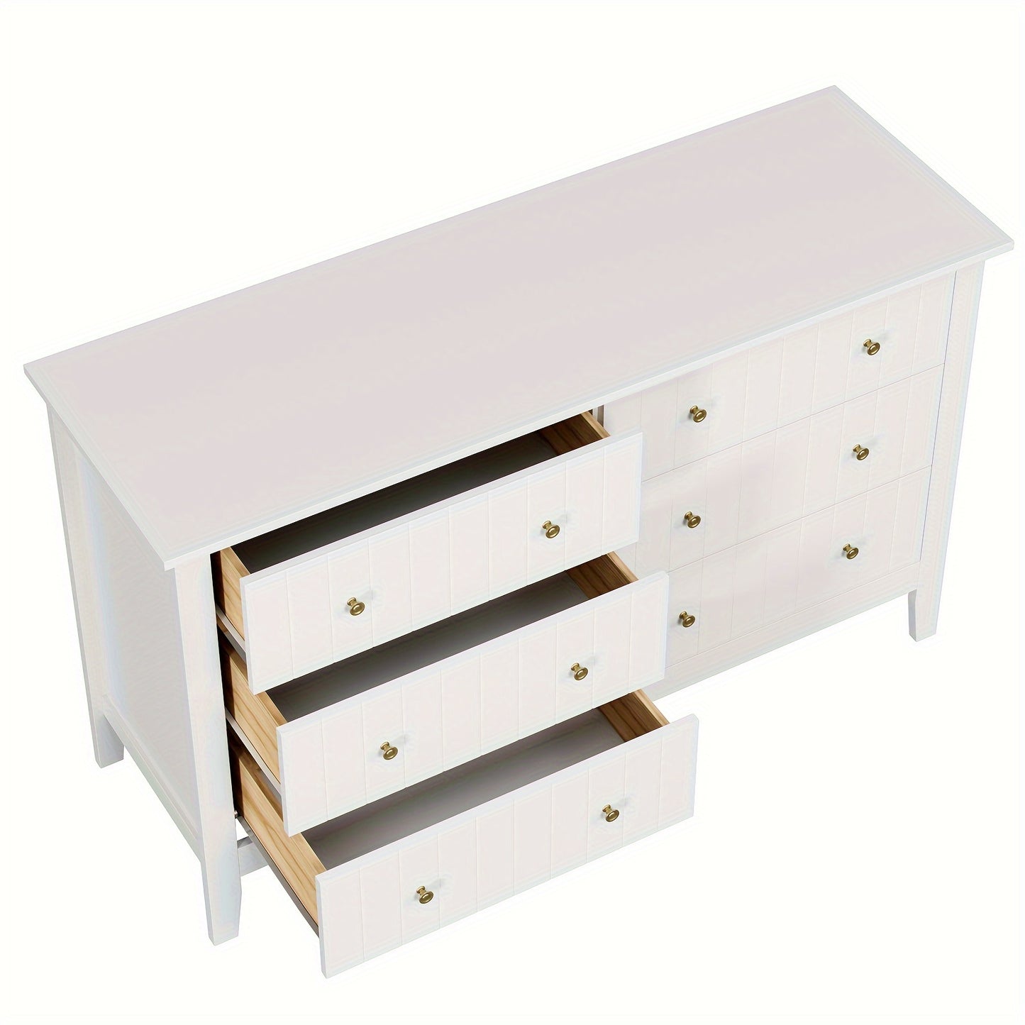 Ladekast – Ladenkast – Kommode – Dressoir – Opbergkast – 6 Ruime Lades – Krasbestendig Metalen Handgrepen – Wit – Modern Scandinavisch Design – Eenvoudige Montage – Grote Opbergruimte (≥3,2m³)