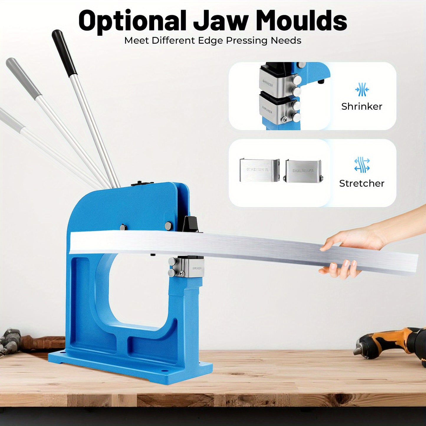 Krimptang – Krimpgereedschap – Rekgereedschap – Metaalbewerker – Industriële Tang – Blauw – Gietijzer & Carbonstaal – Instelbare Krachtcontrole