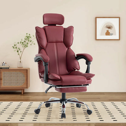 Gamingstoel – Gamestoel – Gaming Chair – Bureaustoel – Game Stoel – Ergonomisch verstelbaar – PU-Leder paars/wit – Zachte schuimvulling – Stevige rugsteun