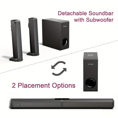 Soundbar – Home Cinema Set – Speakersysteem – Audio Unit – Tv Geluid – 4.1 Kanaals Surround – Draadgebonden Subwoofer – Bluetooth 5.3 – Instelbare Bas