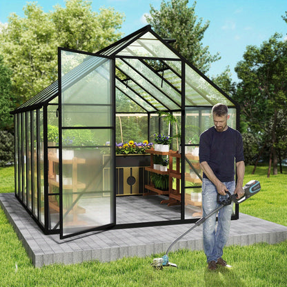 Aluminium Kweekkas – Serre – Groentekas – Plantenkas – Tuinkas – 310x250x205 cm – Stevig Aluminium Frame – PC Panelen Met Ventilatie