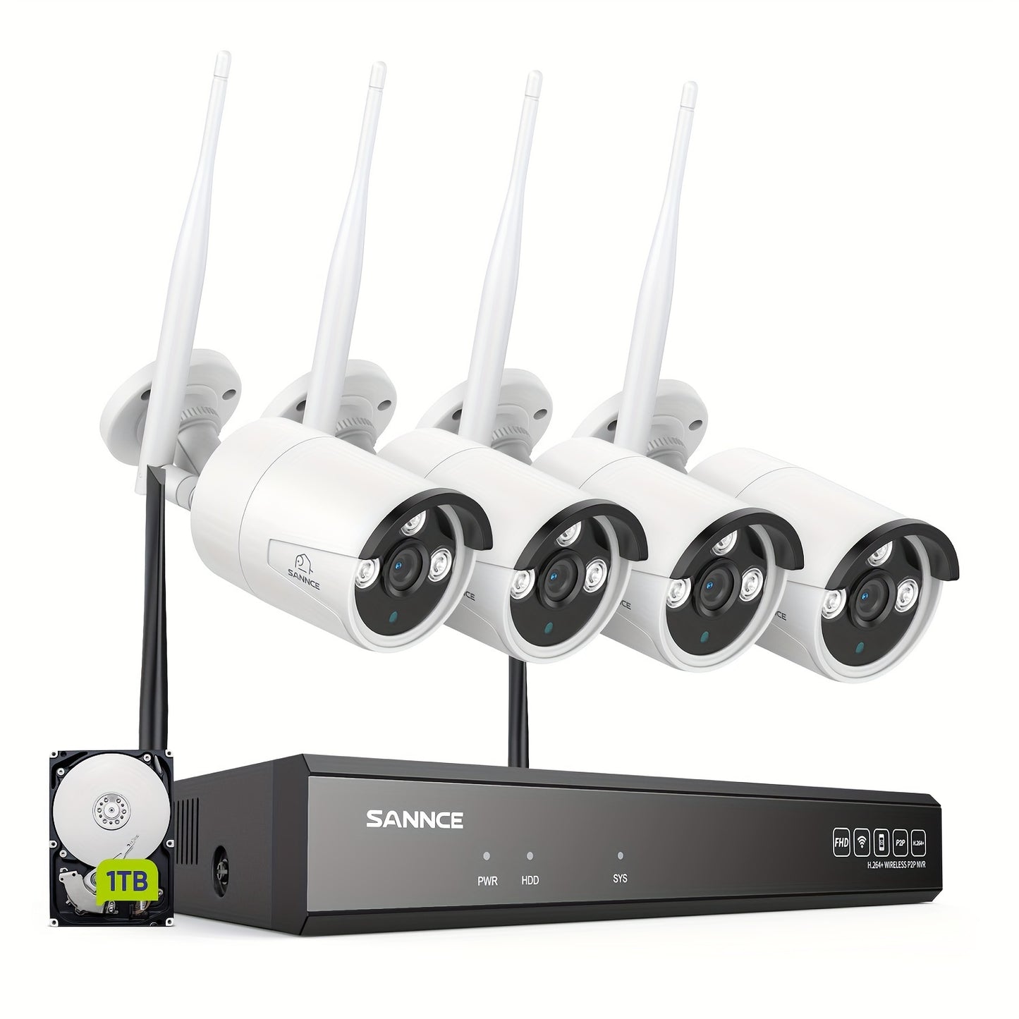 Beveiligingscamera Systeem – Bewakingscamera – CCTV Camera – Security Camera – Wifi Camera Set – Draadloos 3MP – 10-Kanaals NVR 5MP – Nachtzicht 30m – 2-Weg Audio – 1TB Opslag – Menselijke Detectie