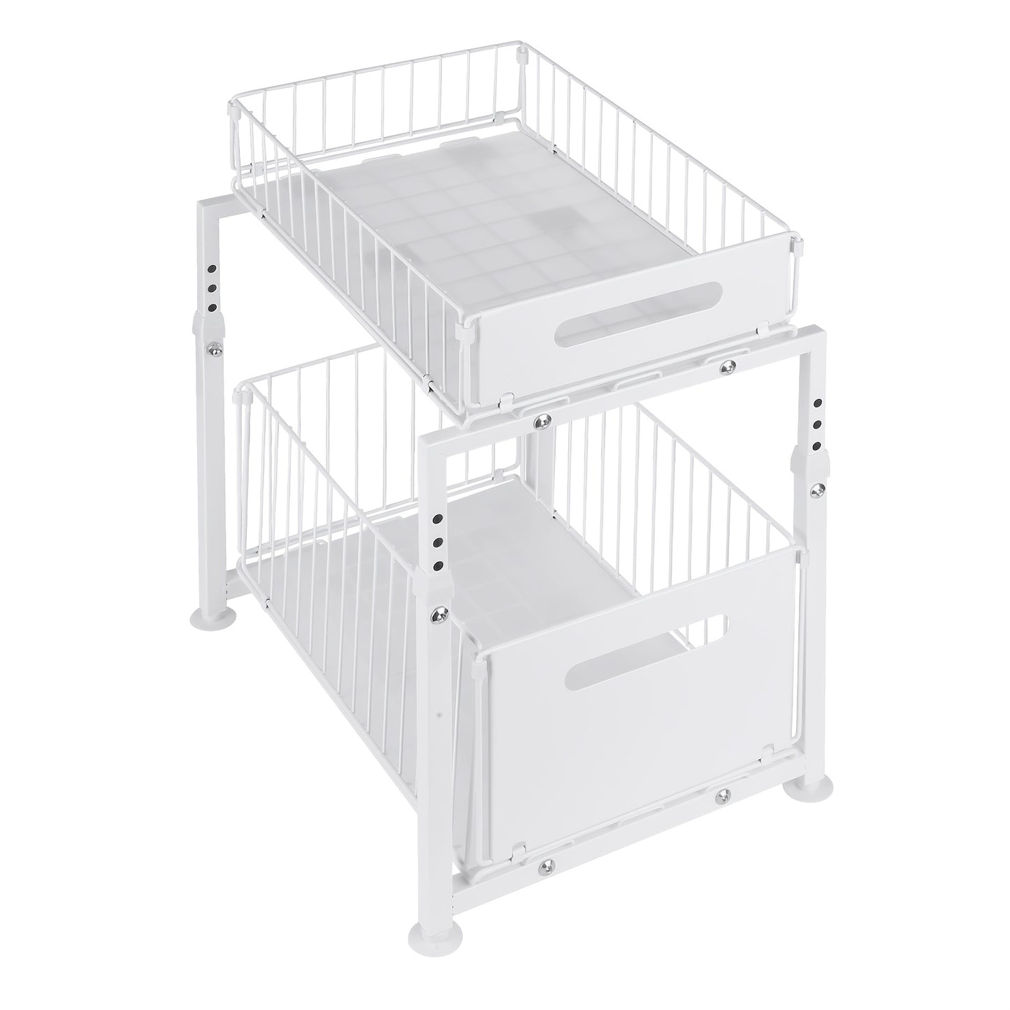 2-Tier Height Adjustable Pull-Out Shelf Organizer, 29x38x41-49cm Slide Out Cabinet Storage Rack for Kitchen, Pantry, Bathroom & Office, Space Saving Solution, Cupboard Storage, Cupboard Storage And Organization, Kitchen Organ