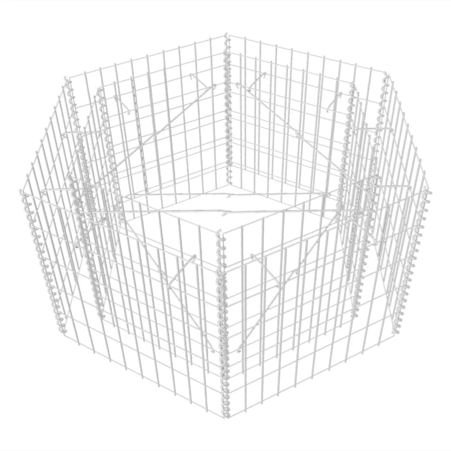 Hexagonale Gabion Plantenbak – Tuinbak – Bloembak – Tuinbakje – Plantenmand – Gecoat Staal – 100x90x50 cm – Stevige Constructie – Weerbestendig