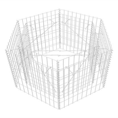 Hexagonale Gabion Plantenbak – Tuinbak – Bloembak – Tuinbakje – Plantenmand – Gecoat Staal – 100x90x50 cm – Stevige Constructie – Weerbestendig
