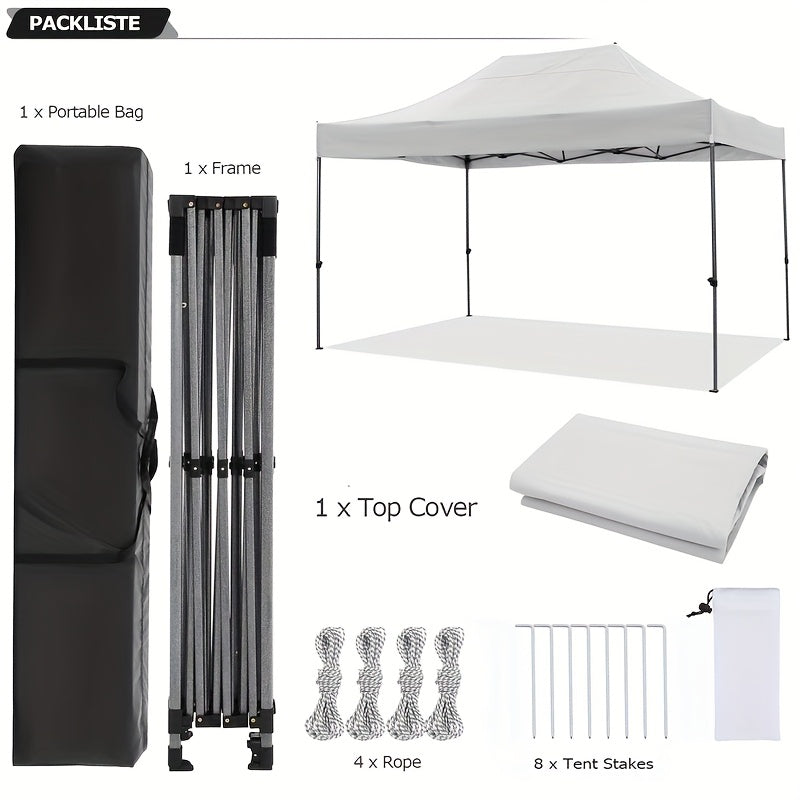 Pop-Up Tent – Zonnezeil – Schaduwdoek – Buitenluifel – Overkapping – Ruime Afmetingen – Stevig Metalen Frame
