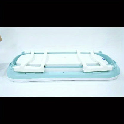 1-Pack Blue Portable Folding Bathtub - Durable PP & TPE Material, 89.99KG Weight Capacity, Rectangular Design for RVs, Hotels, Bathrooms, Patios - Space-Saving Foldable Tub with Drain Plug & Modern Style