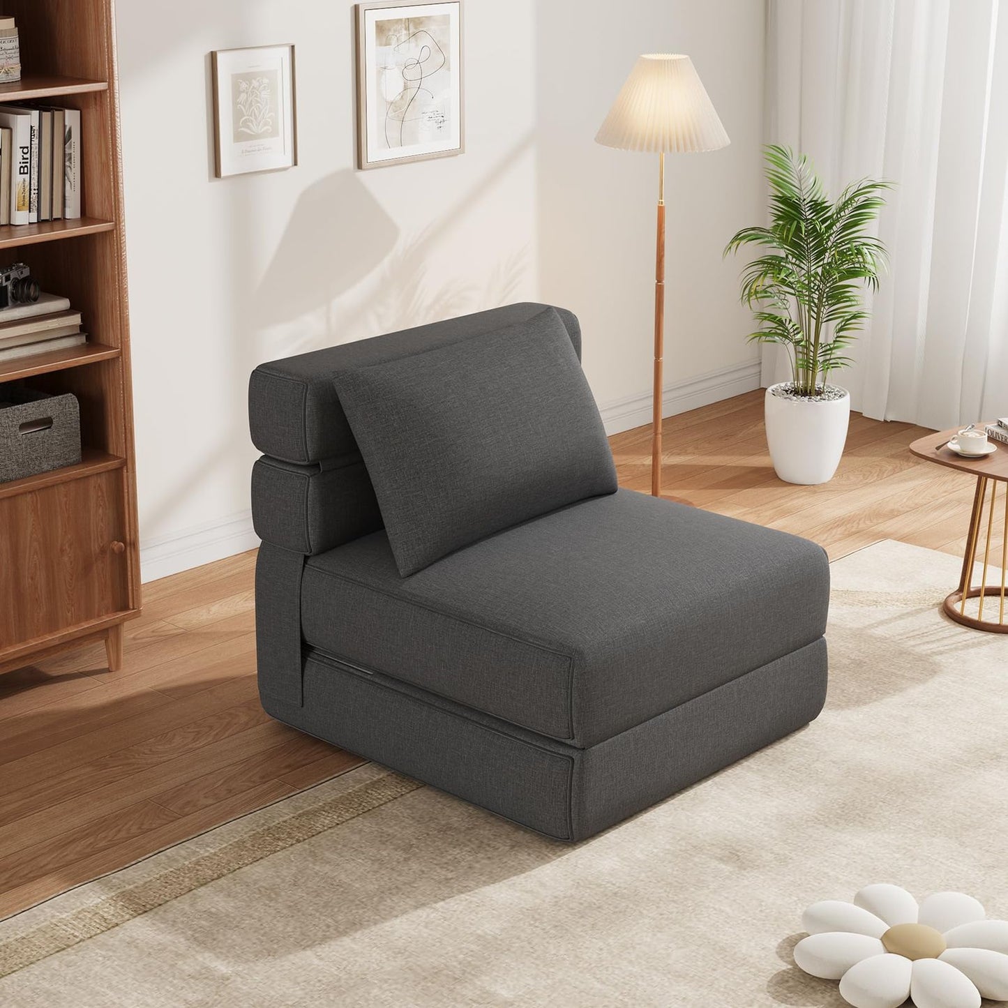 Slaapstoel – Slaapfauteuil – Klapstoel – Bedstoel – Grijs – Traagschuim Comfort – Inklapbaar & Ruimtebesparend