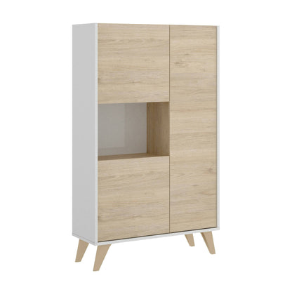 Crono Credenza, High Living Room Buffet, Modern 3-Door Sa Sideboard, 81X43H135 Cm, Available in 3 Colors