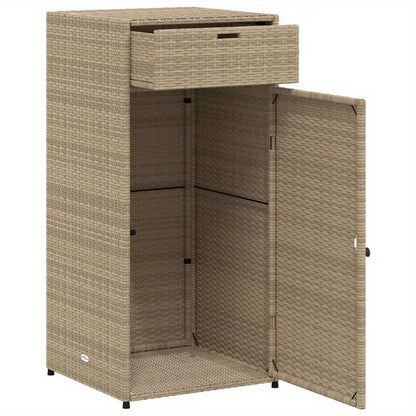 Tuinkast 55x55x111cm poly rattan beige, Box,Cabinet,Rack for Storage, Veranda Storage, Garage Storage, Contemporary Storage Solution, Weatherresistant Cabinet, Rattanstyle Cabinet, Diy Organizers, Homeowners