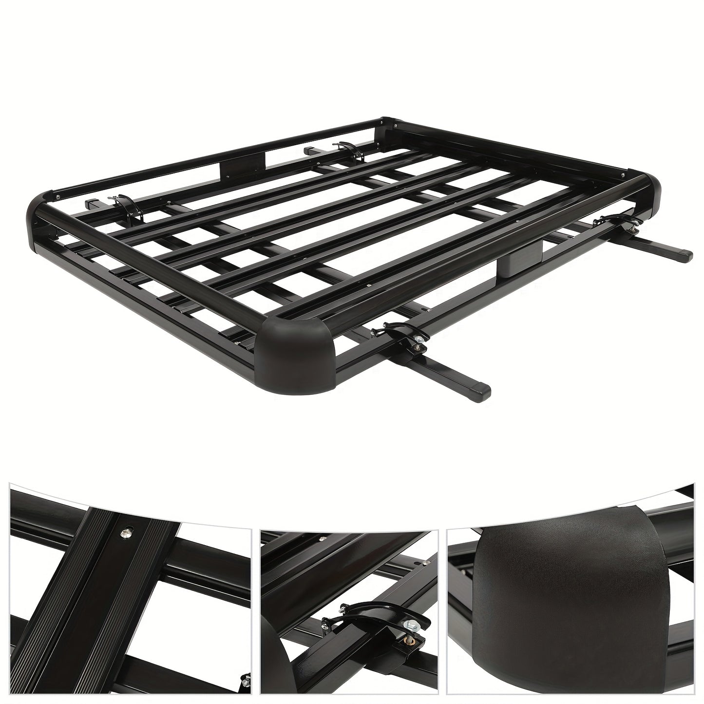 Dakmand SUV – Dakdrager Mand – Bagagekorf – Dakrek Ladebak – Zwarte Aluminium Dakmand – 160 cm Lengte – Maximaal 150 kg Draagvermogen
