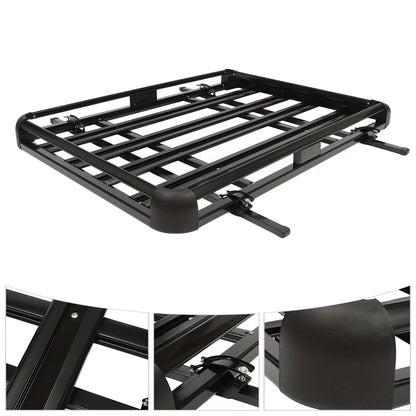 Dakmand SUV – Dakdrager Mand – Bagagekorf – Dakrek Ladebak – Zwarte Aluminium Dakmand – 160 cm Lengte – Maximaal 150 kg Draagvermogen