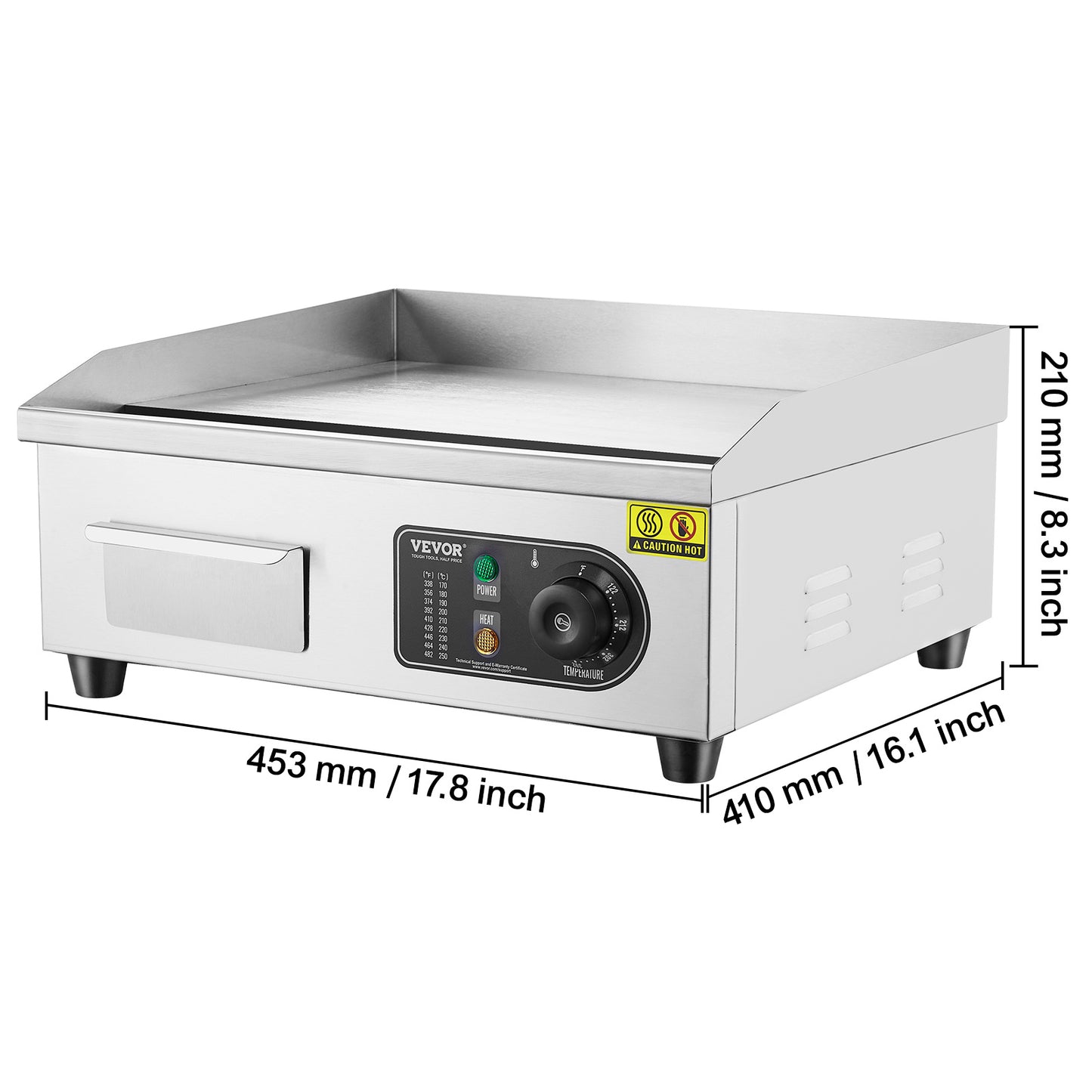 Bakplaat – Grillplaat – Tafelgrill – Gourmetplaat – Elektrische Plancha – 2800W Vermogen – Instelbare Temperatuur 50-300°C