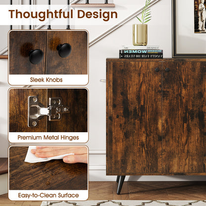 Scandinavisch Buffet – Dressoir – Opbergkast – Kast – Wandmeubel – Industrieel Design – Verstelbare Planken – Stevig Bovenblad 40 kg