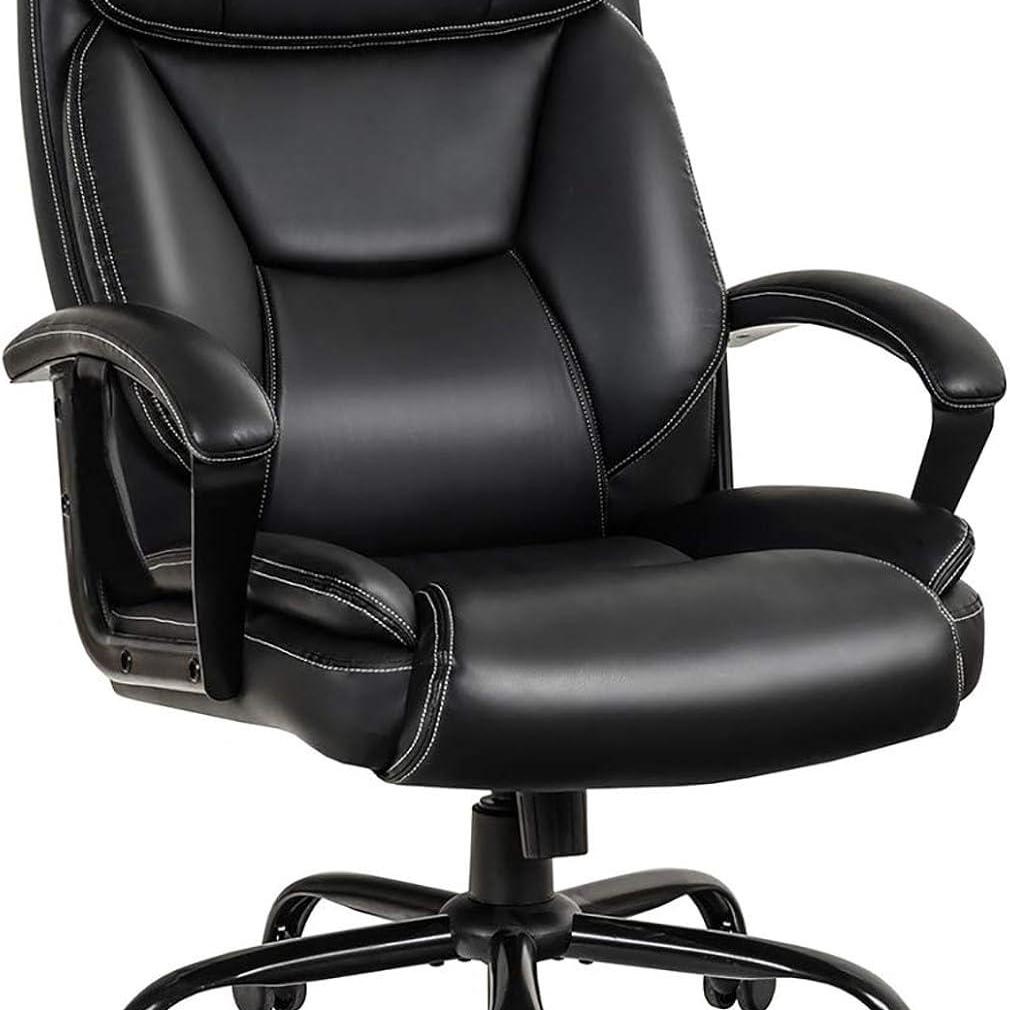 Bureaustoel – Office Chair – Werkstoel – Computerstoel – Bureaustoel Ergonomisch – Verstelbare Zithoogte 50-60 cm – Draagvermogen 220 kg – 360° Draaibaar – Kunstleer Zwart