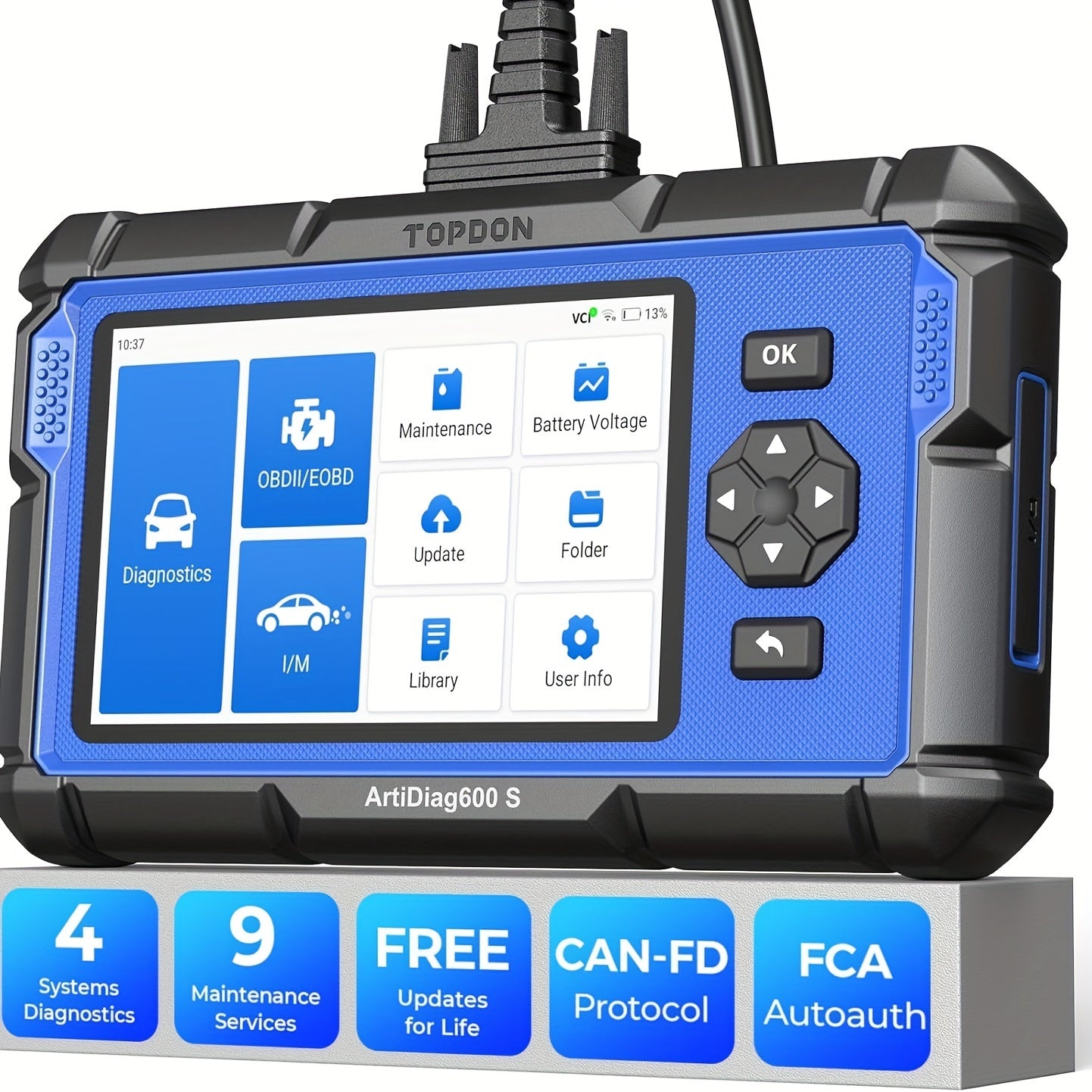 OBD2 Scanner – Diagnoseapparaat – Auto Uitlezer – Foutcode Lezer – Uitleesapparaat – 9 Reset Services – Wi-Fi Verbinding – Injector Codering
