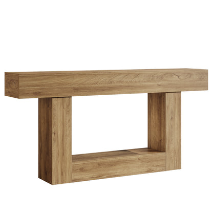 Farmhouse Sidetable – Sidetable – Console Tafel – Sofa Tafel – Haltafel – Lichtbruin – 160 cm Breed – Stevige Houten Constructie met 2 Opbergniveaus