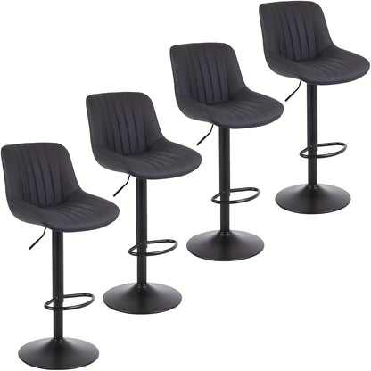 Barkruk – Barstoel – Barkrukken – Barstoelen – Kruk – Verstelbare Zithoogte – Zwart Fluwelen Bekleding
