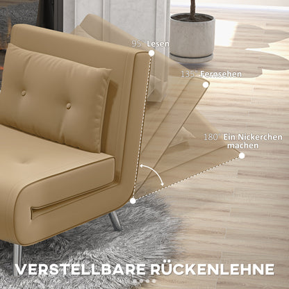 Slaapfauteuil – Relaxstoel – Bedfauteuil – Gastenbed – Velours Fauteuil – Donkergrijs – 3-stand Verstelbare Rugleuning – Compact 77x88x83 cm