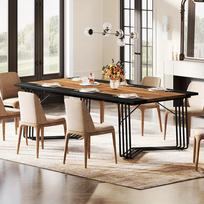 Eettafel – Keukentafel – Tafel – Eetkamertafel – Bureau – Industrieel Metalen Frame – Extra Lang 200 cm Voor 8-10 Personen – Stevig MDF Blad – Gemakkelijk Schoon Te Maken