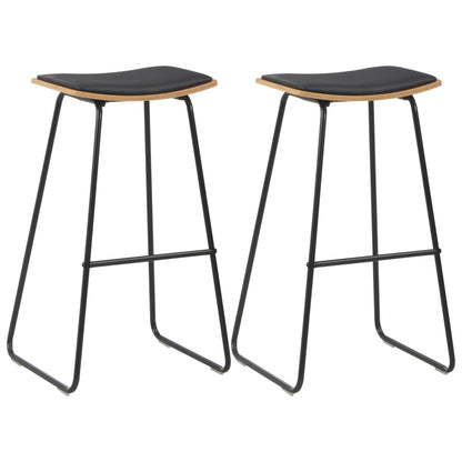 Barset – Barkrukset – Eethoekset – Keukenmeubel – Bistroset – Zwart – Gepoedercoat Stalen Frame – Massief Houten Tafelblad