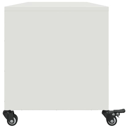 Tv Meubel – Tv Kast – Tv Meubels – Media Kast – Dressoir – Wit – Koudgewalst Staal – 100,5x39x43,5 cm